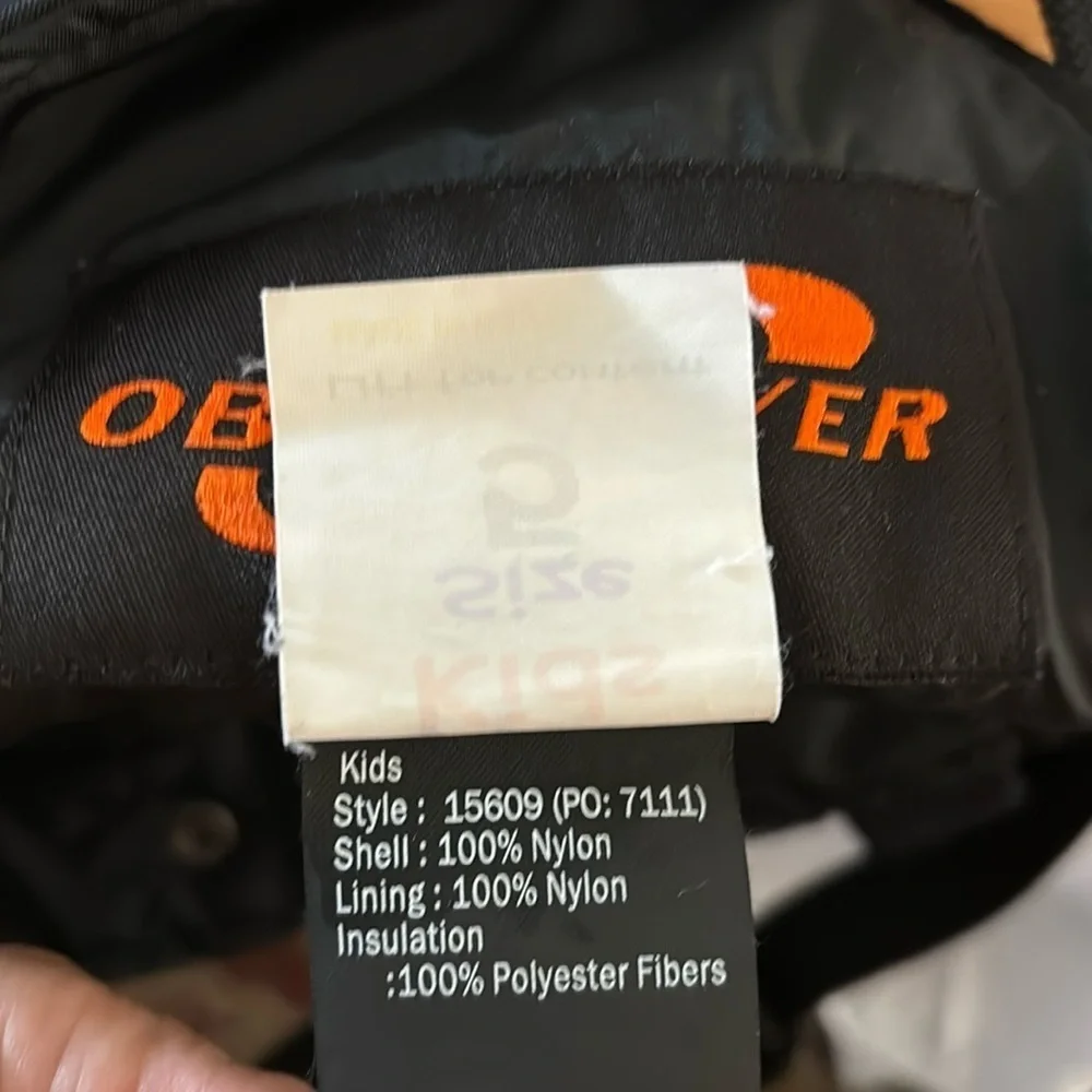 Obermeyer child’s bibbed snow pants